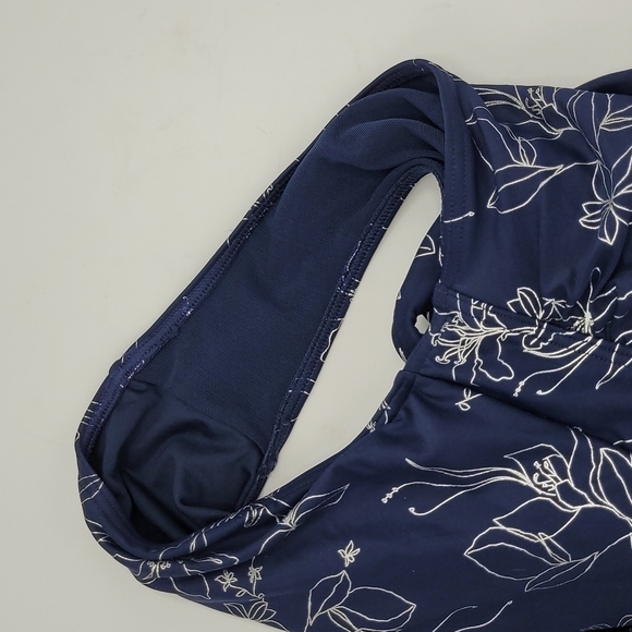 NIP TUCK SWIM Garden Line Foil Tummy Control One Piece Swimsuit Navy Size 4 - Picture 10 of 10